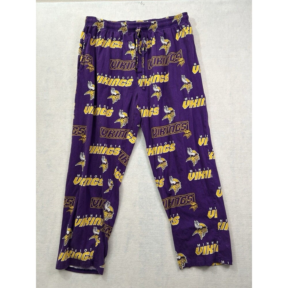 Minnesota Vikings Pajama Pants NFL Football All Over Print Lounge Sleep Mens L